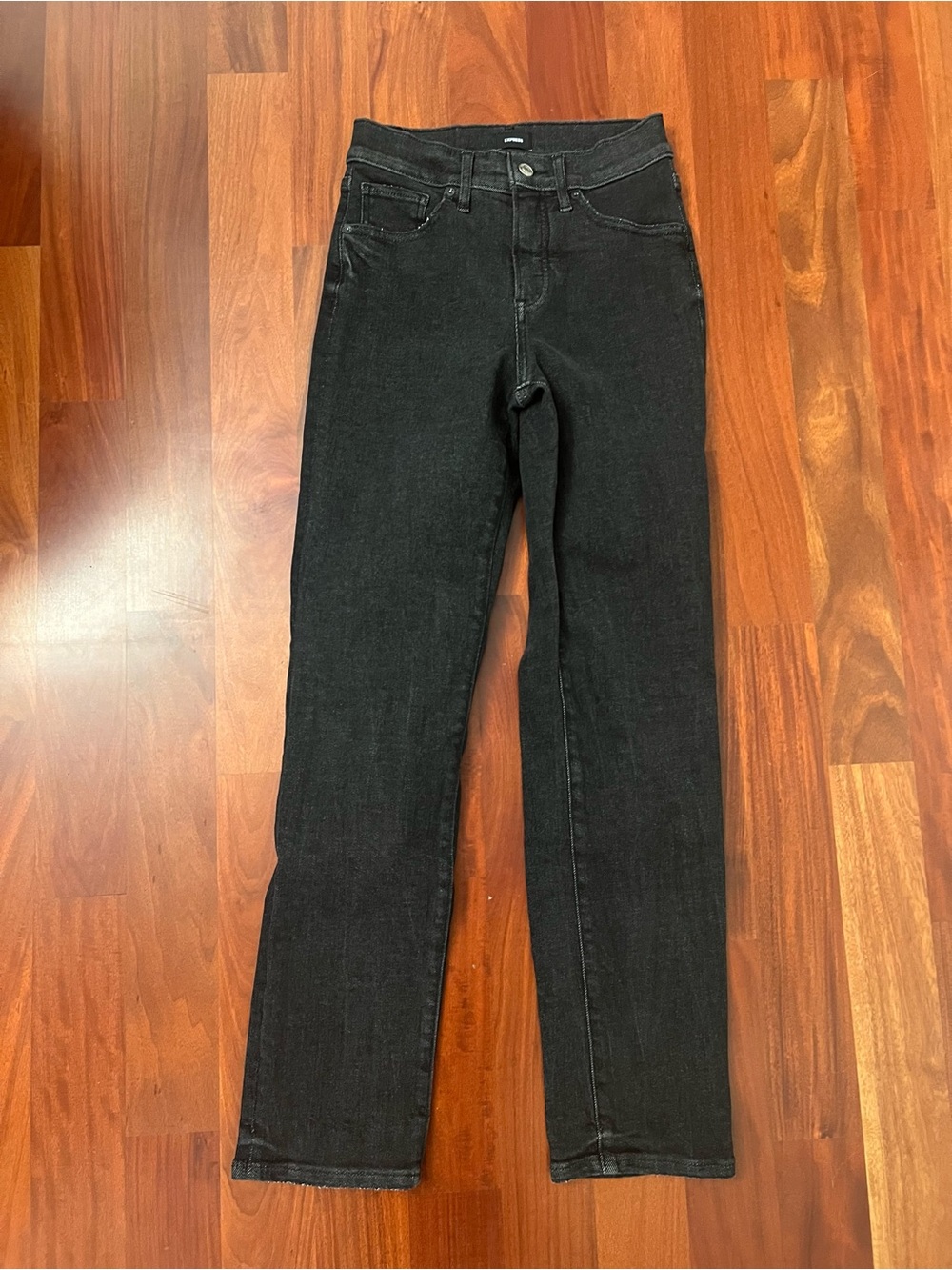 Express high waisted Black Straight Leg Jeans